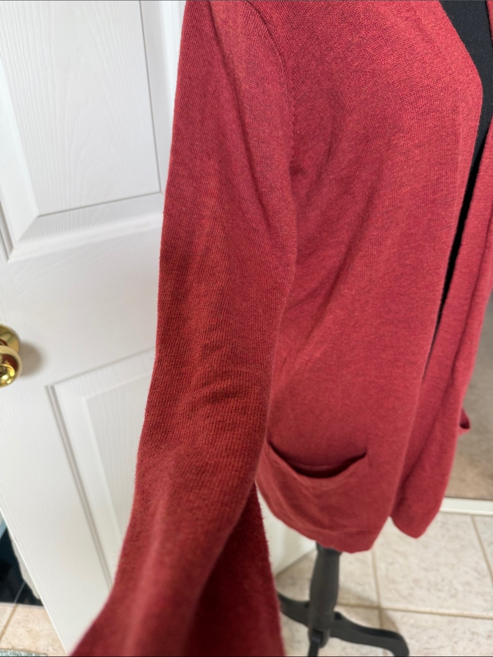 GAP Open-Front Cardigan - Rust Red Perfect For Fall - Picture 5 of 6